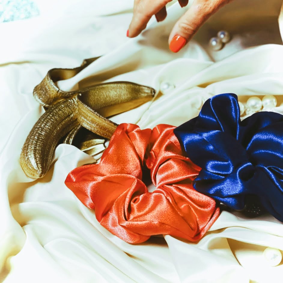 Satin Schrunchie - Rust Orange