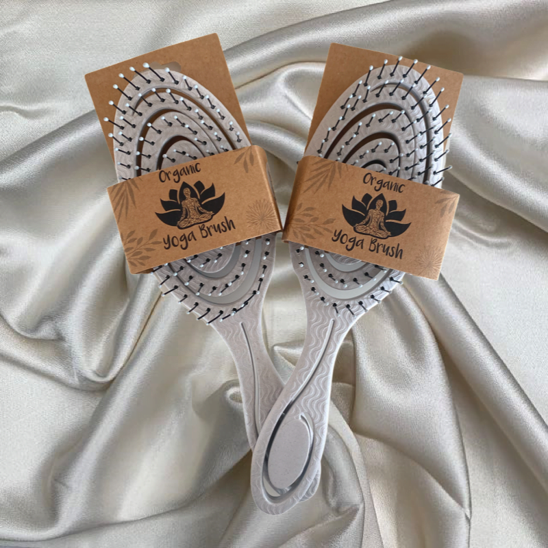 ORGANIC YOGA BRUSH-Grå/Beige