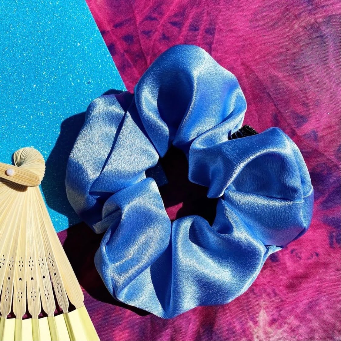 Satin Schrunchie - Light Blue