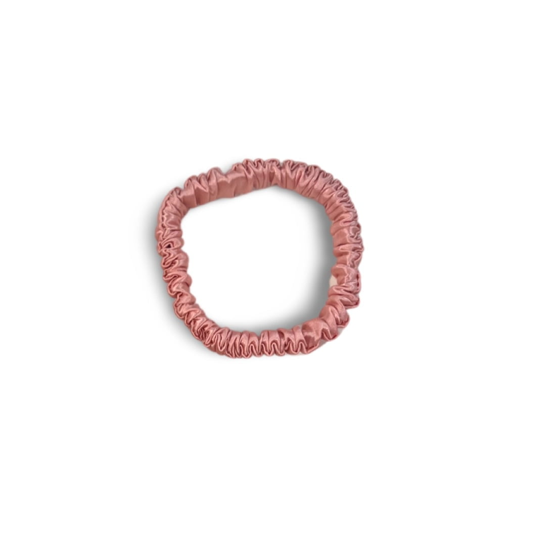 Luxury Silk Scrunchie • Peachy Rose size S