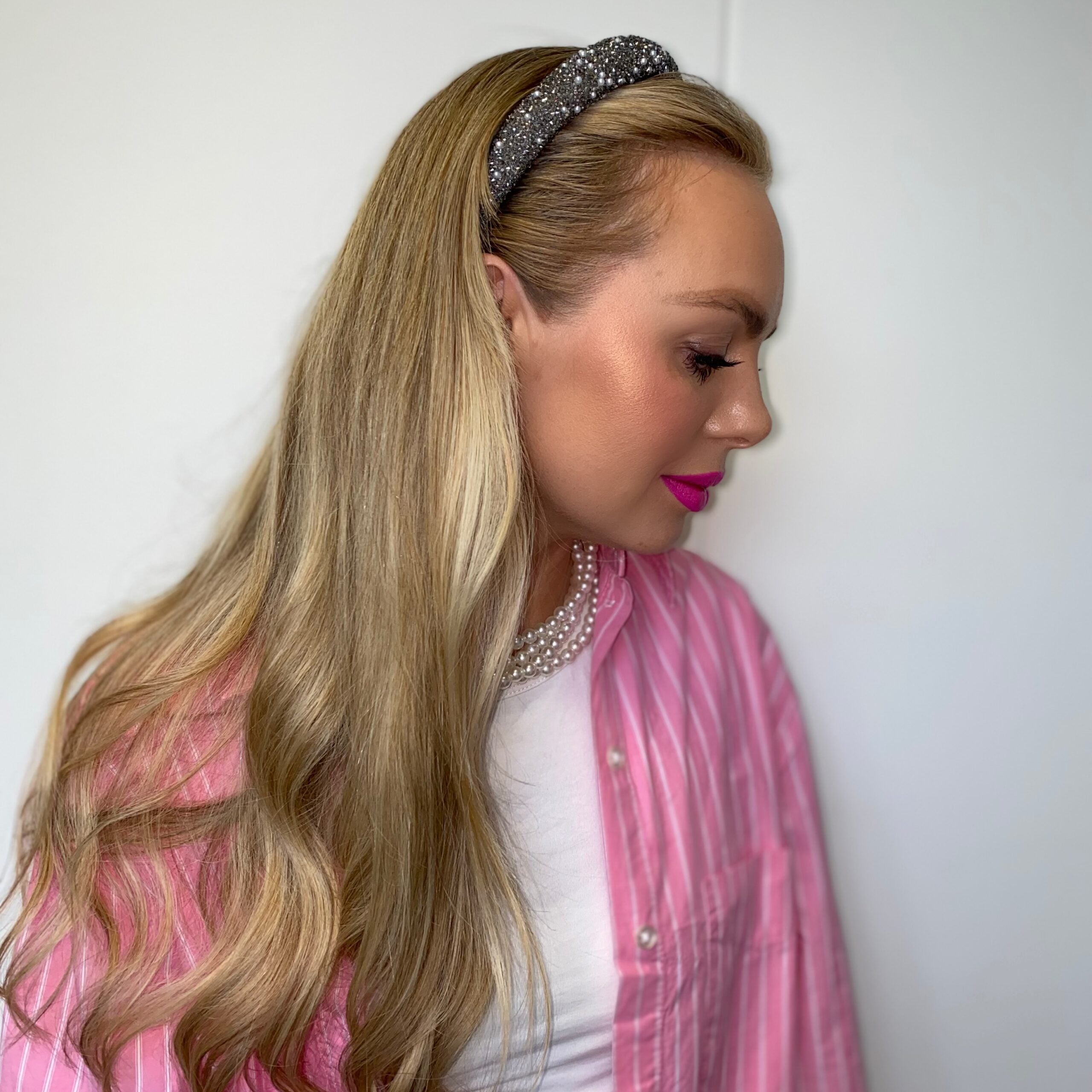 HÅRBØJLE • Glimmer, glittersten og perler • Mørk grå