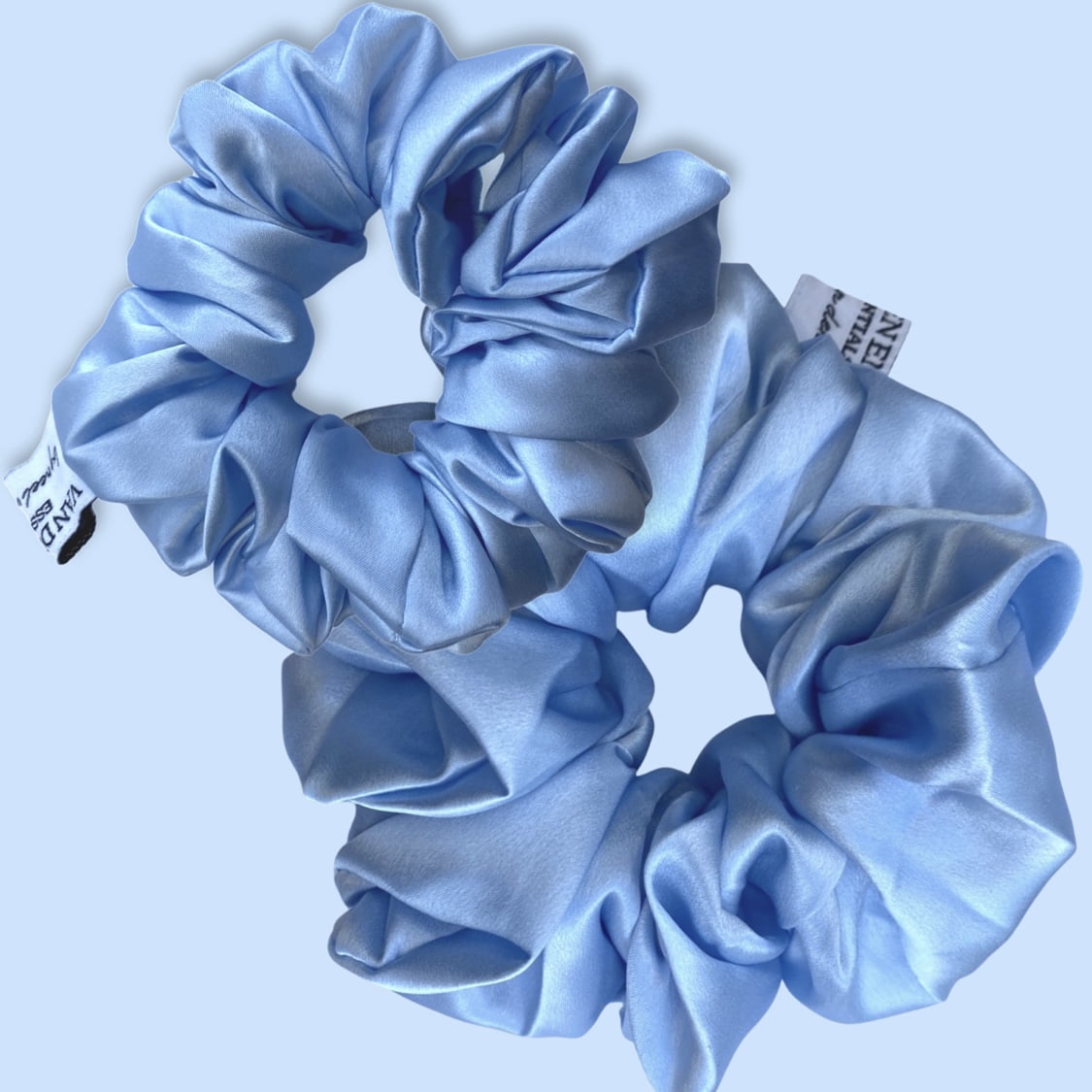 Luxury Silk Scrunchie • Light Blue size M