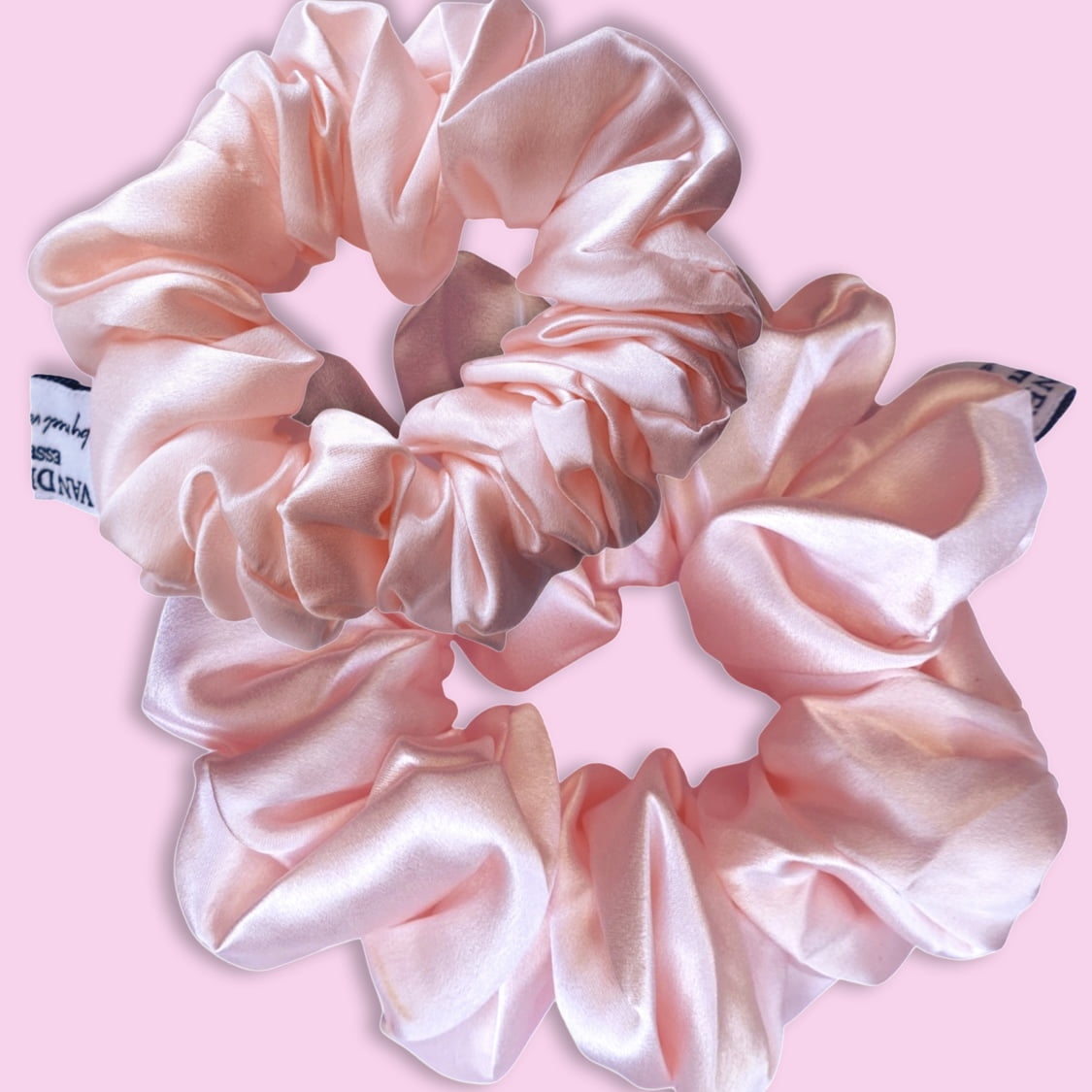 Luxury Silk Scrunchie • Baby Pink size L